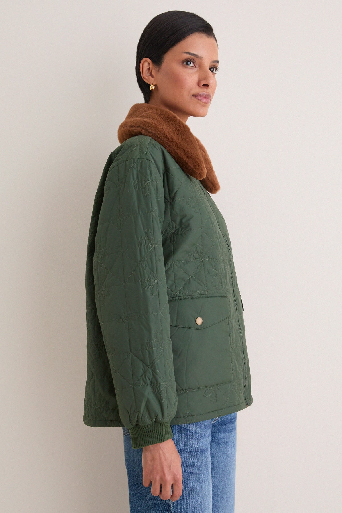 Pine and Amber Reversible Logger Puffer