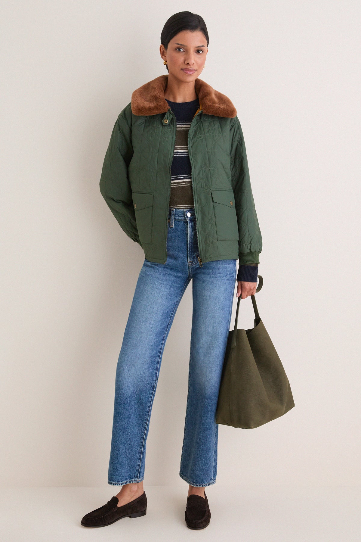 Pine and Amber Reversible Logger Puffer
