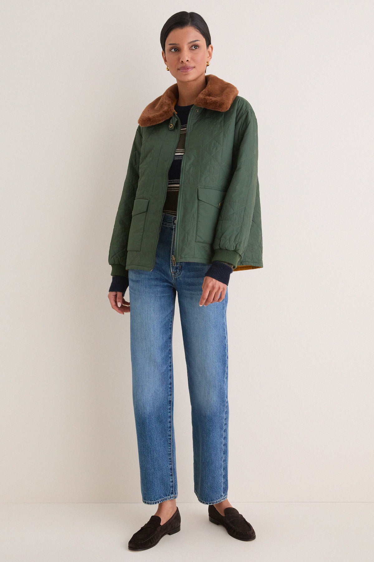 Pine and Amber Reversible Logger Puffer