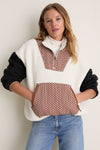 Cream with Chocolate Dot Plush Crosswind Pullover