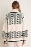 Cream and Forest Chalet Cardigan Sweater