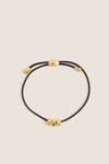 Gold Molten Gemstone Baguette Cord Bracelet