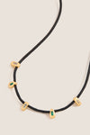 Gold Molten Gemstone Baguette Slider Cord Necklace