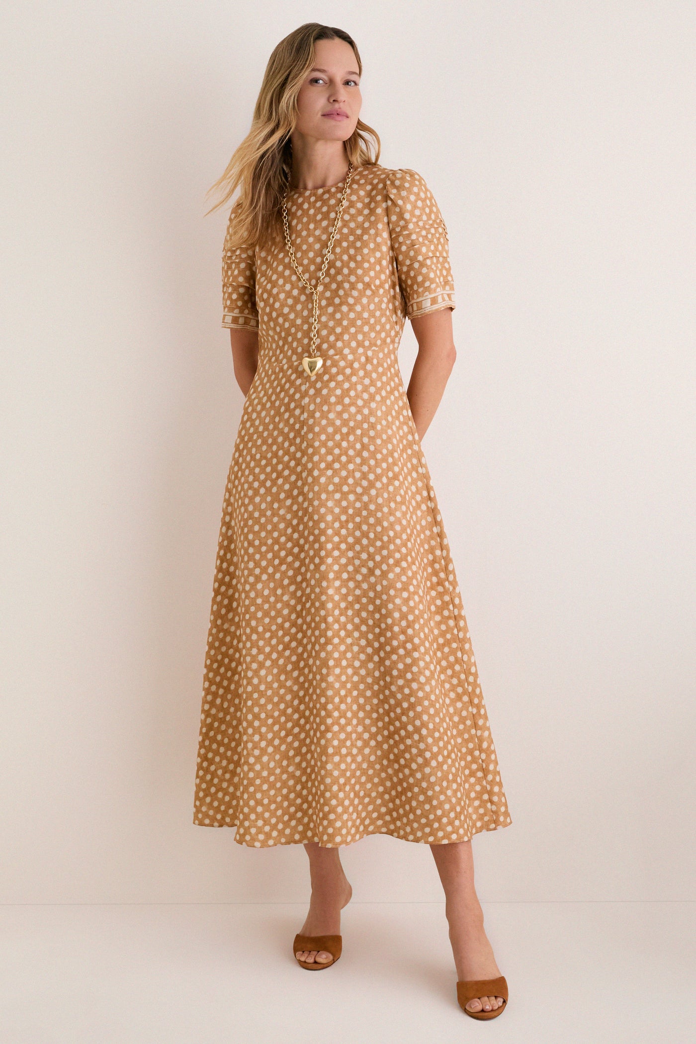 Coconut Sand Dot Casey Dress