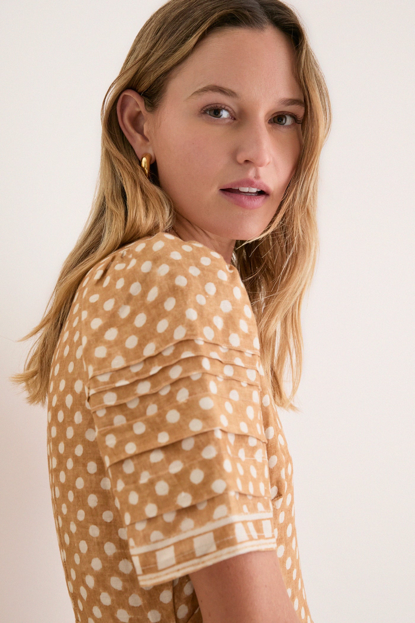 Coconut Sand Dot Casey Dress
