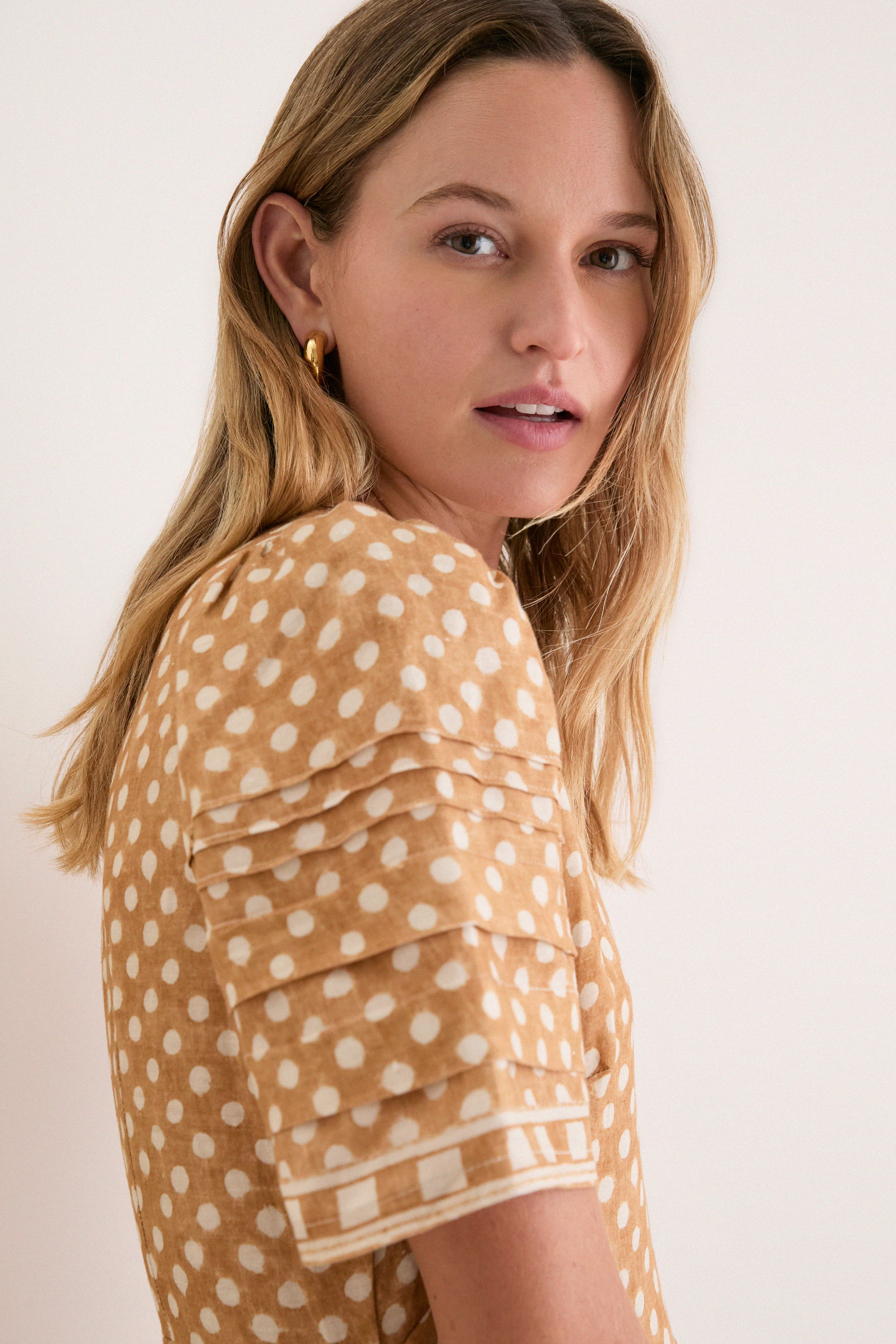 Coconut Sand Dot Casey Dress
