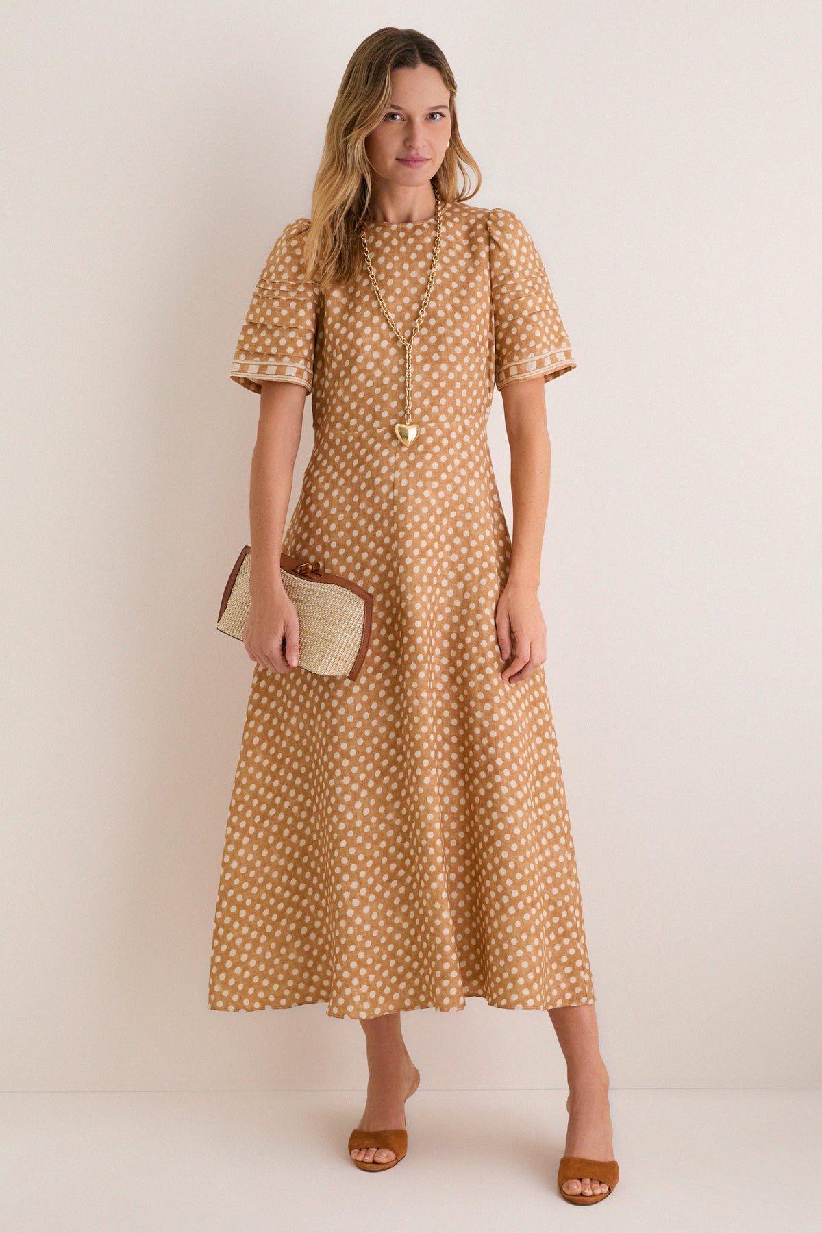 Coconut Sand Dot Casey Dress