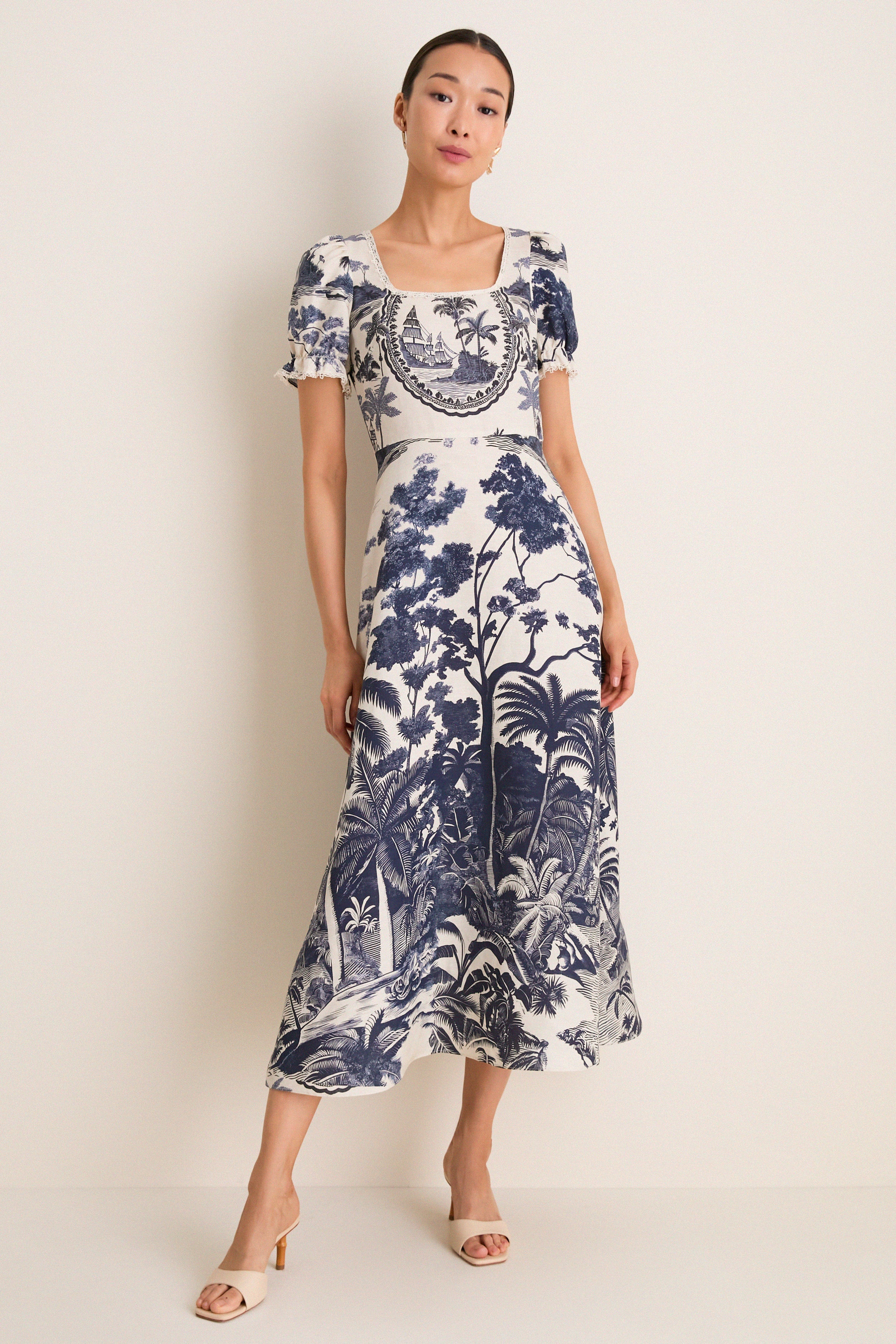 Bermuda Toile Cecily Dress | Hunter Bell