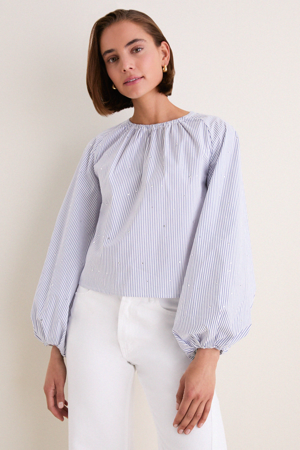 Starlight Embellished Stripe Rue Blouse