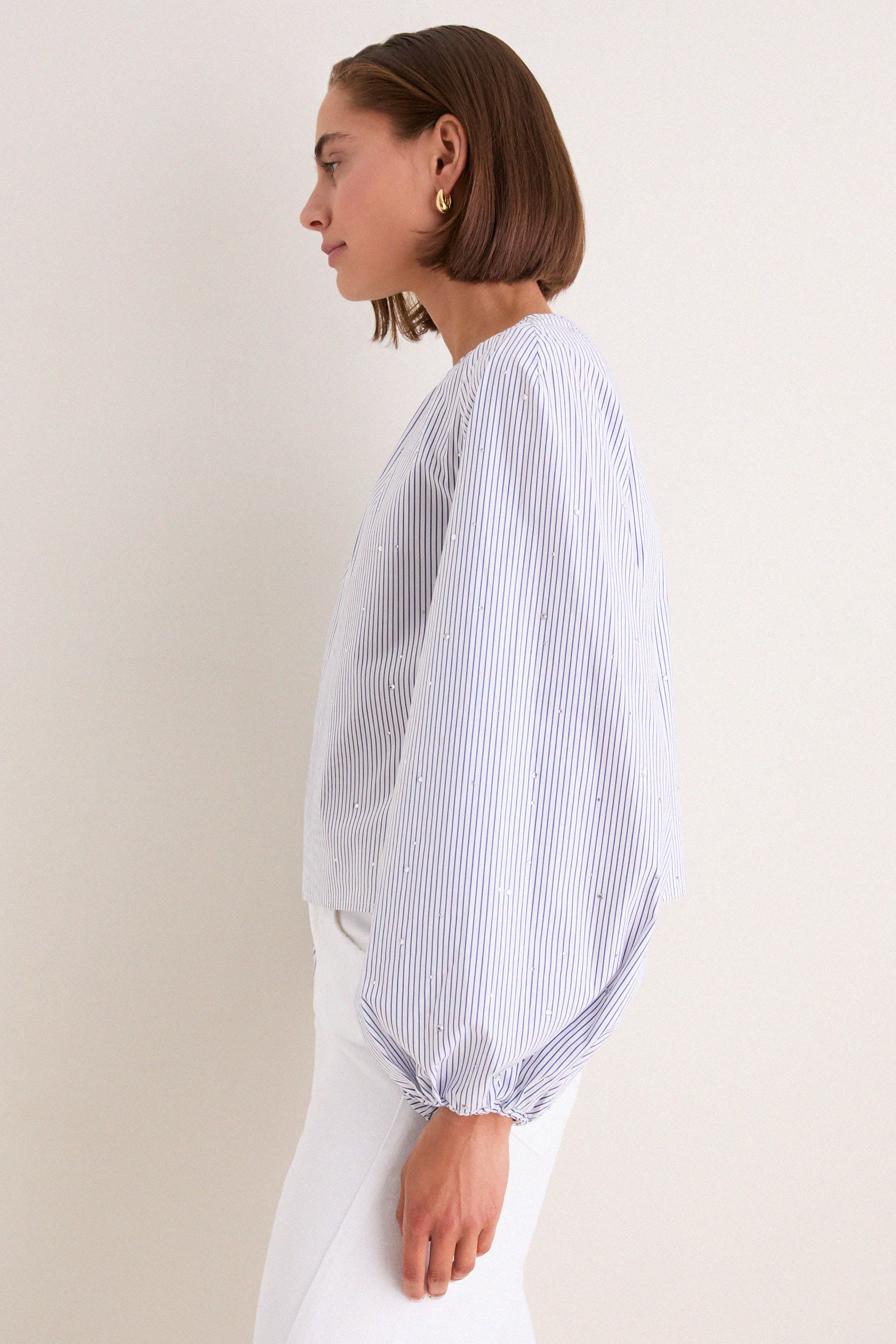 Starlight Embellished Stripe Rue Blouse