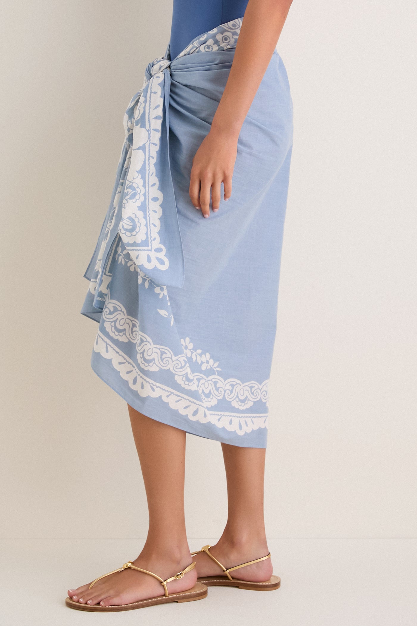 Washed Indigo Poolside Punch Cotton Pareo
