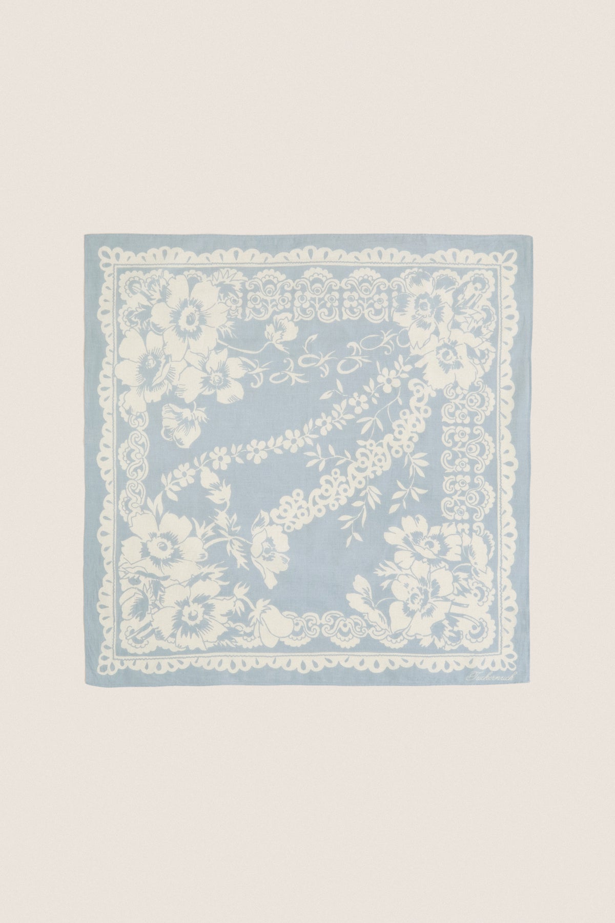 Washed Indigo Tropical Punch Cotton Scarf
