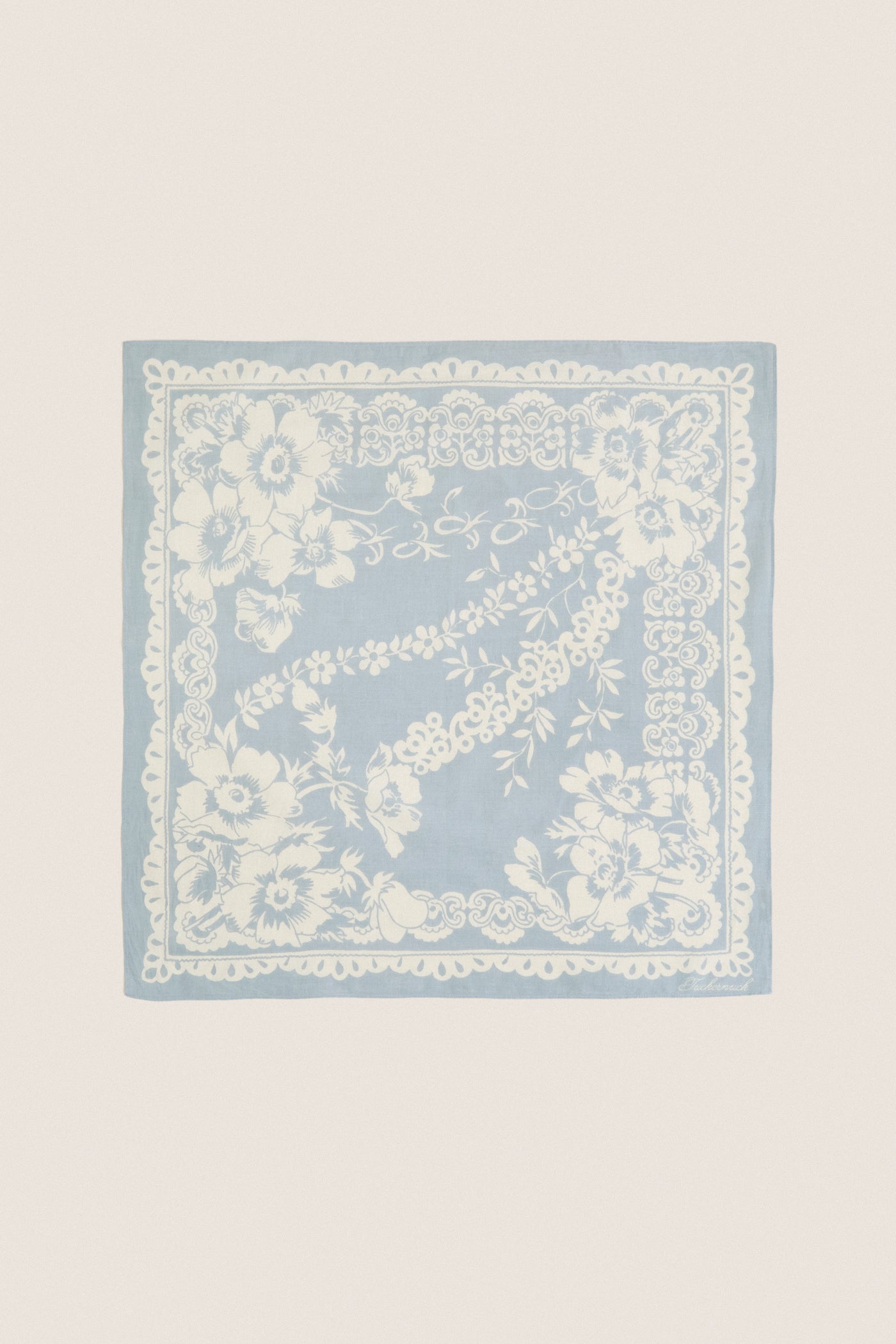 Washed Indigo Tropical Punch Cotton Scarf