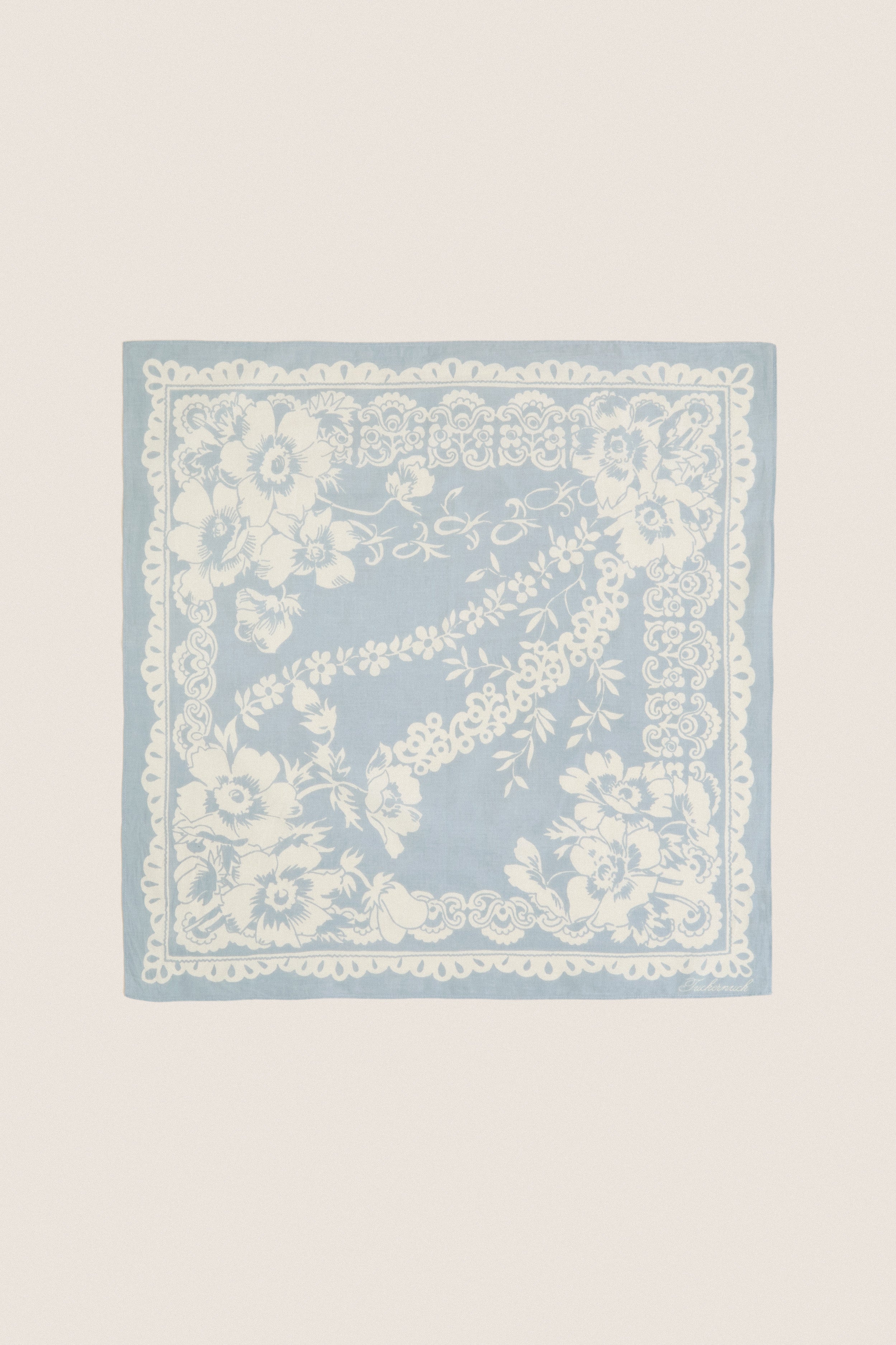 Washed Indigo Tropical Punch Cotton Scarf