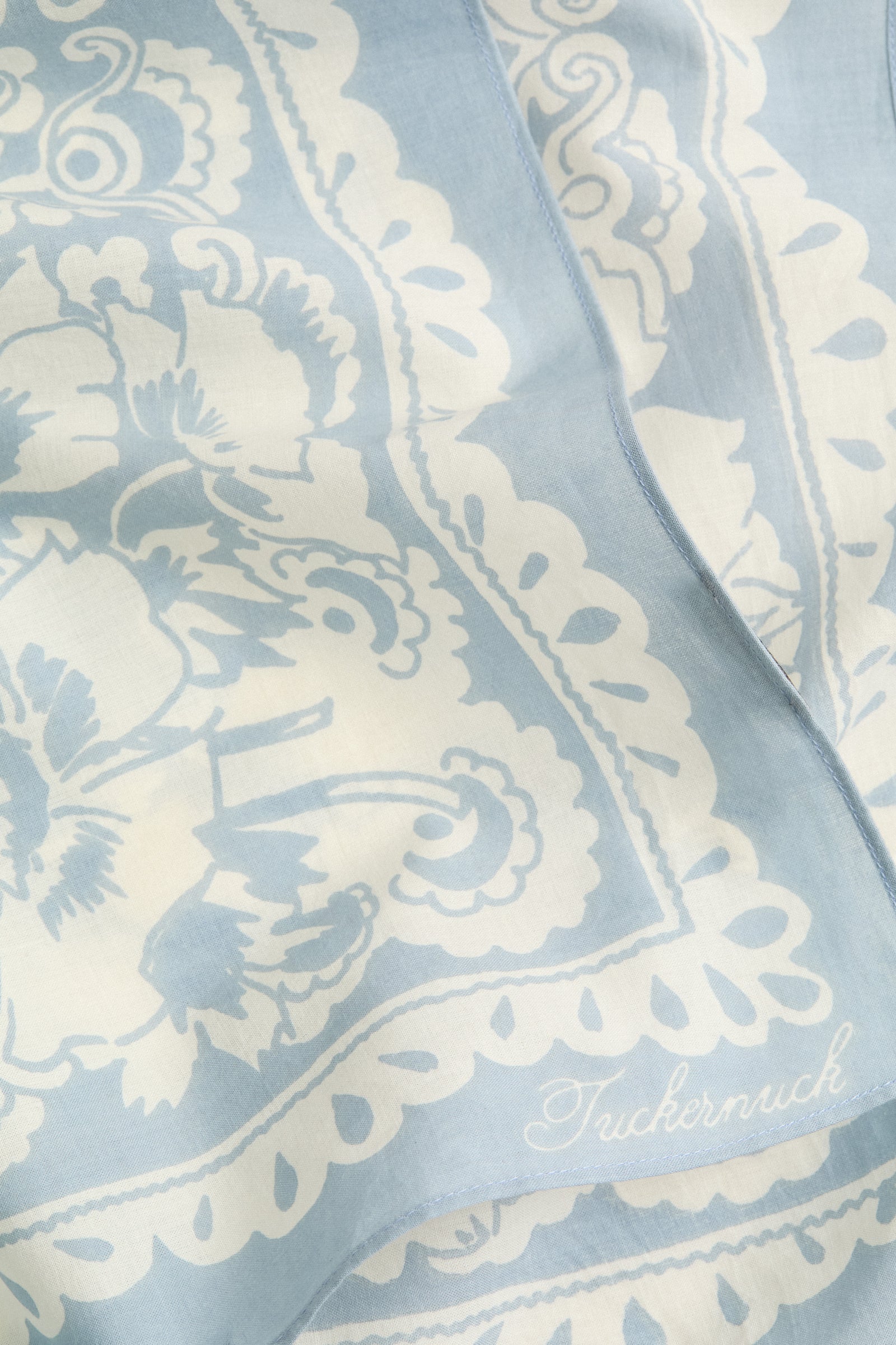 Washed Indigo Tropical Punch Cotton Scarf