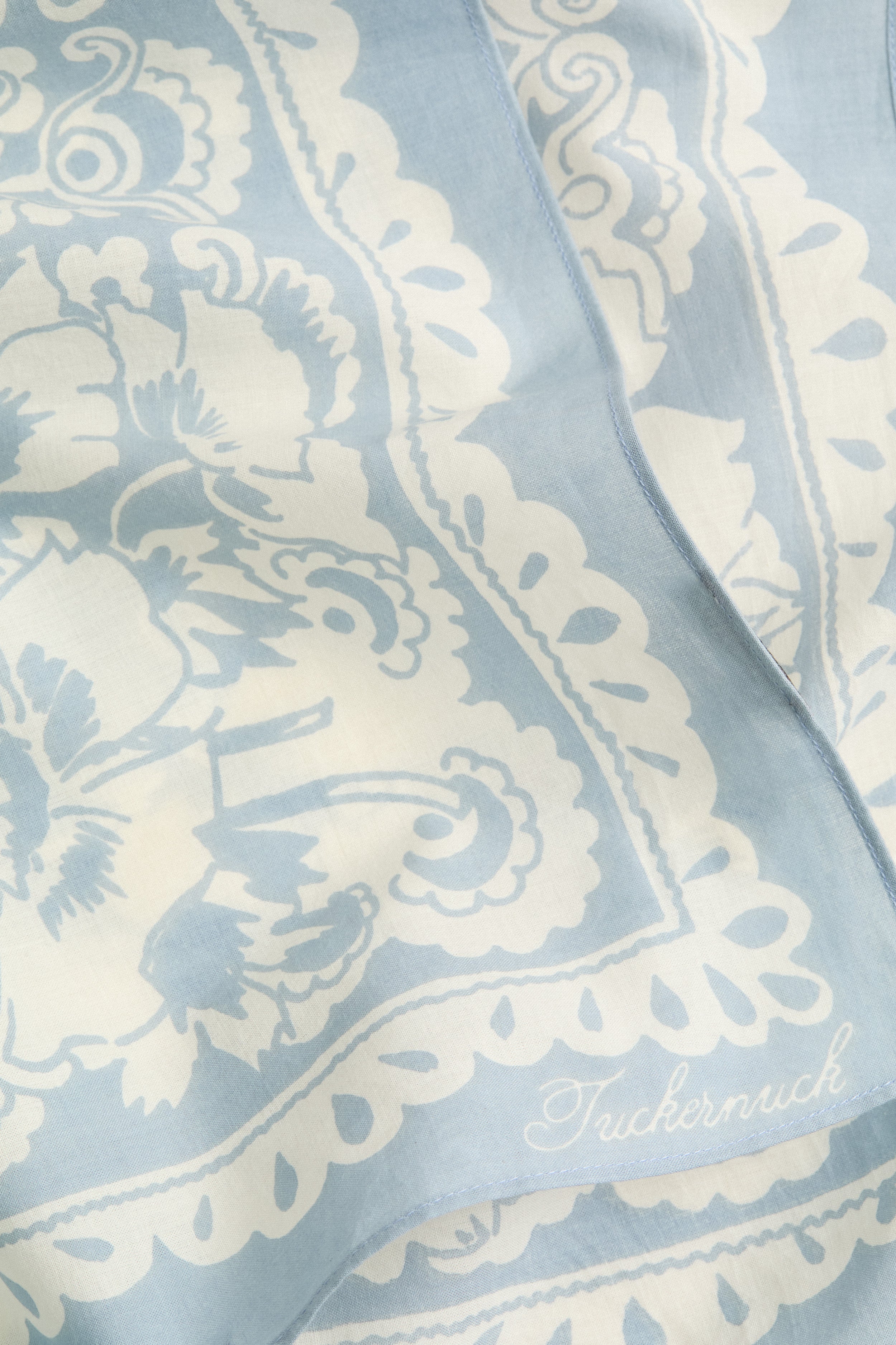Washed Indigo Tropical Punch Cotton Scarf
