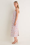 Red Bougainvillea Long Slip Dress