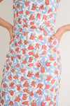 Red Bougainvillea Long Slip Dress