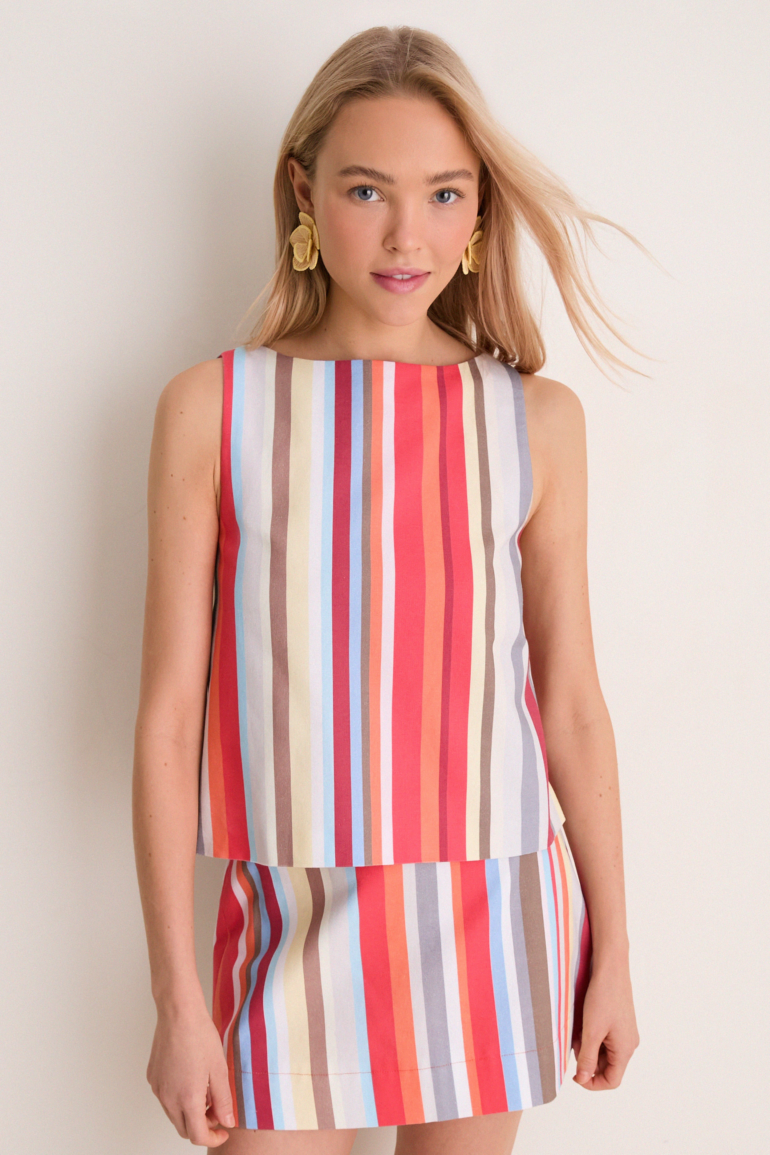 Vibrant Stripe Boatneck Top | Coco Shop