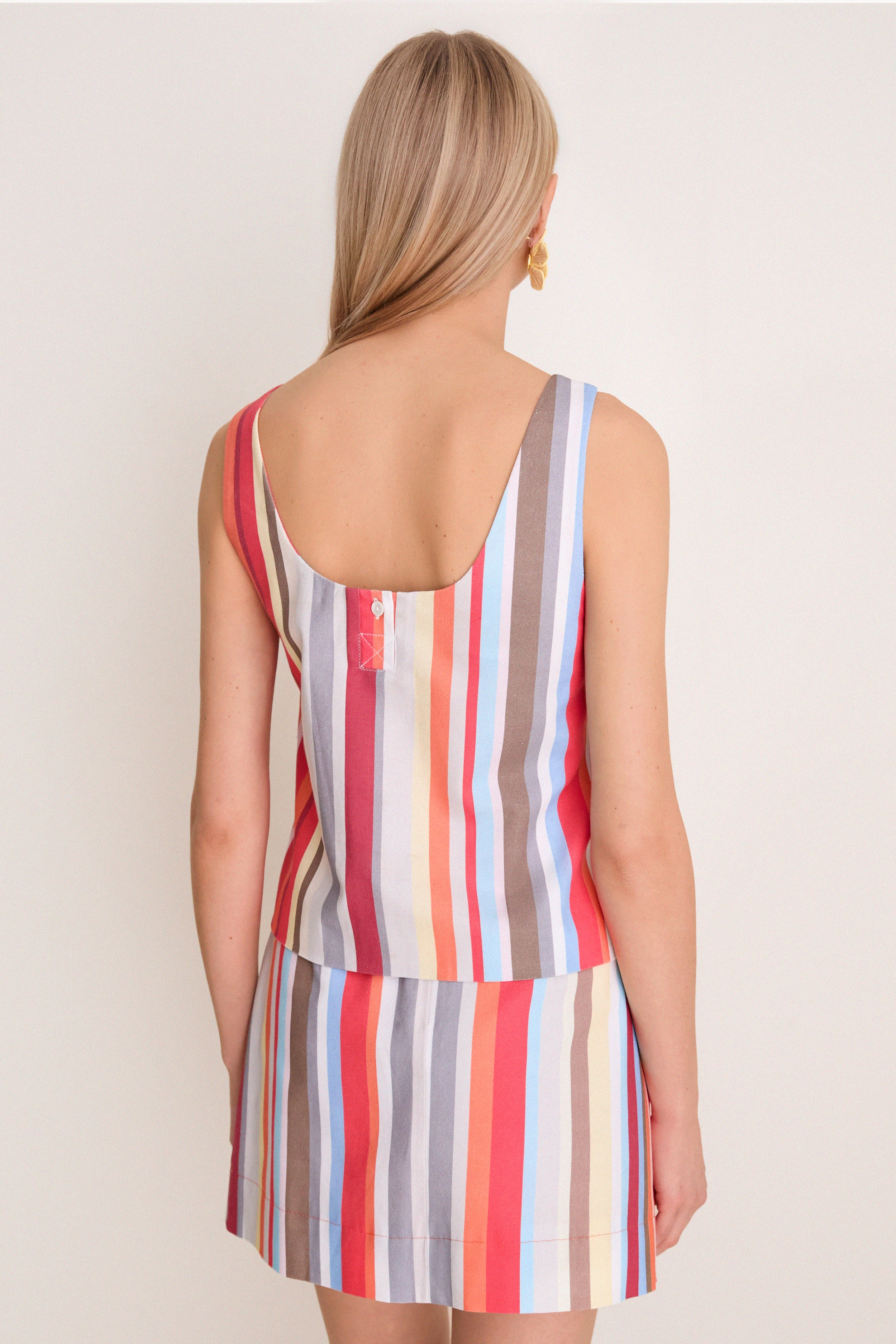 Vibrant Stripe Boatneck Top | Coco Shop