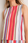 Vibrant Stripe Boatneck Top