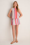 Vibrant Stripe Boatneck Top