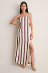 Off-White Linear Side Slit Maxi Dress