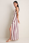 Off-White Linear Side Slit Maxi Dress