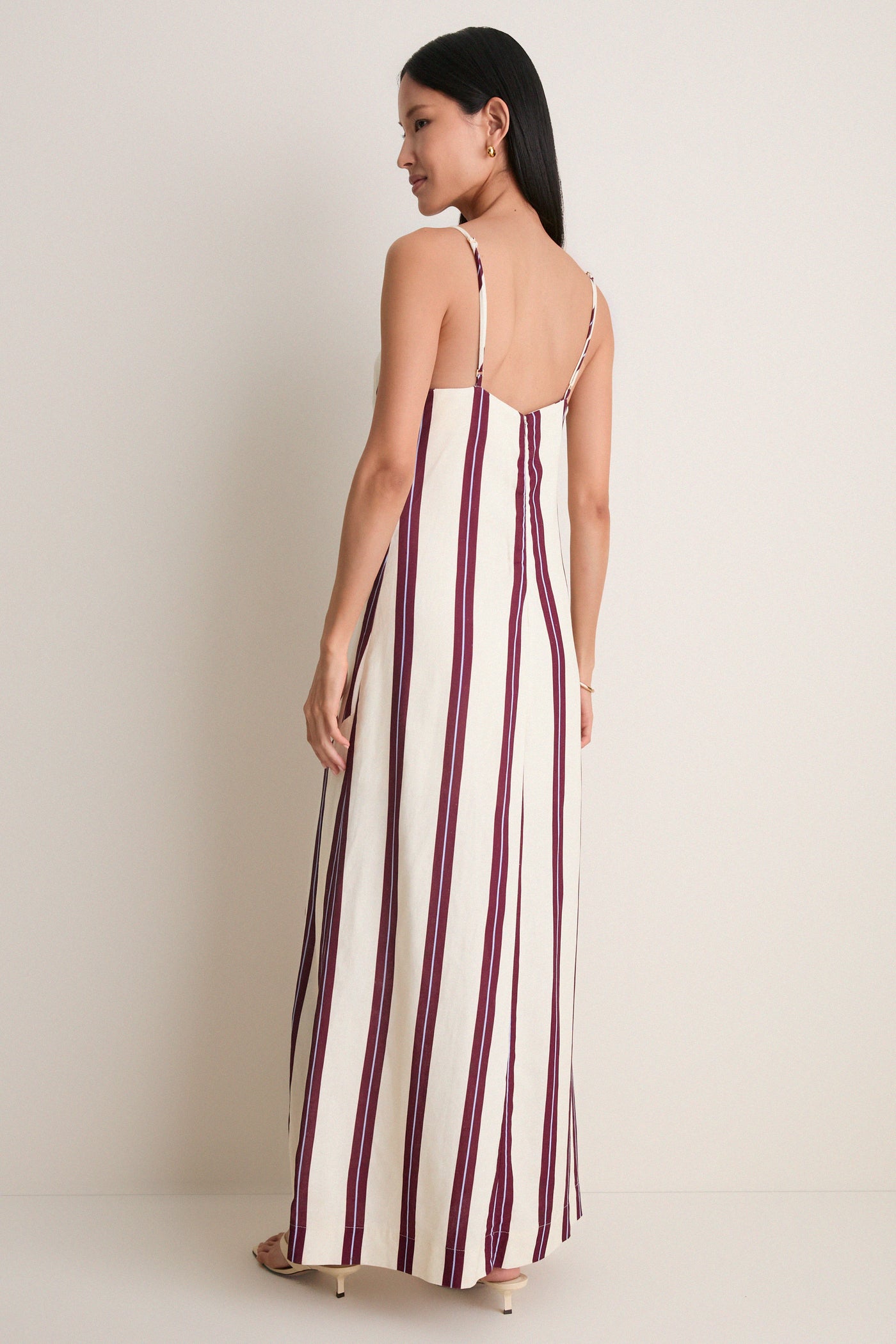 Off-White Linear Side Slit Maxi Dress