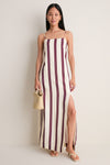 Off-White Linear Side Slit Maxi Dress