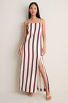 Off-White Linear Side Slit Maxi Dress