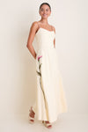 Off-White Embroidered Flora Linen Maxi Dress