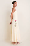Off-White Embroidered Flora Linen Maxi Dress