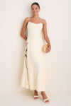 Off-White Embroidered Flora Linen Maxi Dress