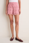 Pink Alvorada Embroidered Cotton Shorts