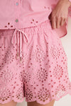 Pink Alvorada Embroidered Cotton Shorts