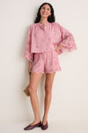 Pink Alvorada Embroidered Cotton Shorts