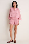 Pink Alvorada Embroidered Cotton Shorts