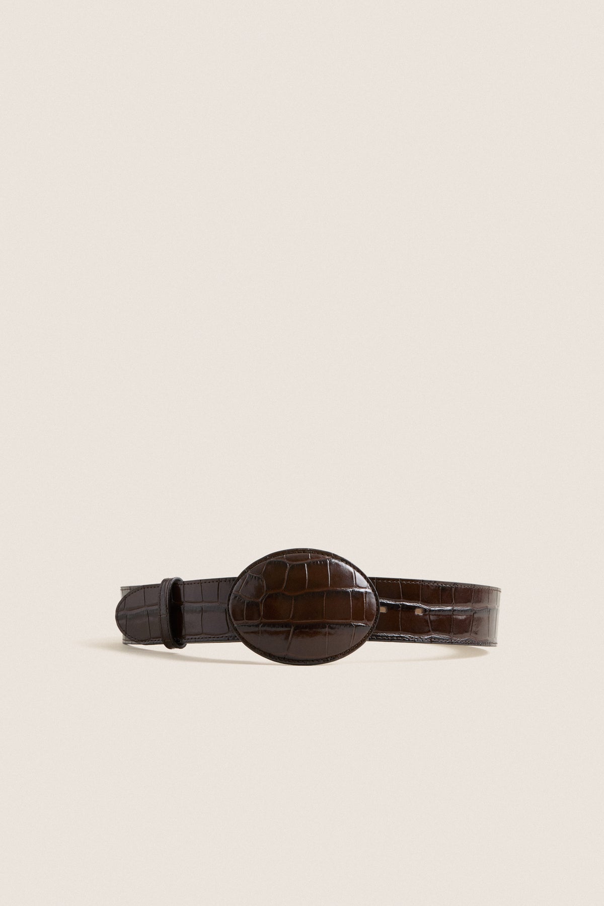 Chocolate Mabel Croco Belly Belt