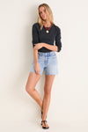 Black Ribbed Long Sleeve Sally Tee
