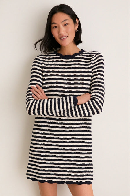 Black Stripe Knit Faro Mini Dress