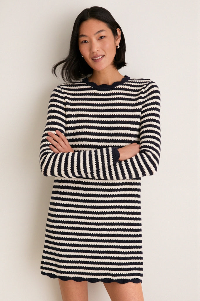 Black Stripe Knit Faro Mini Dress