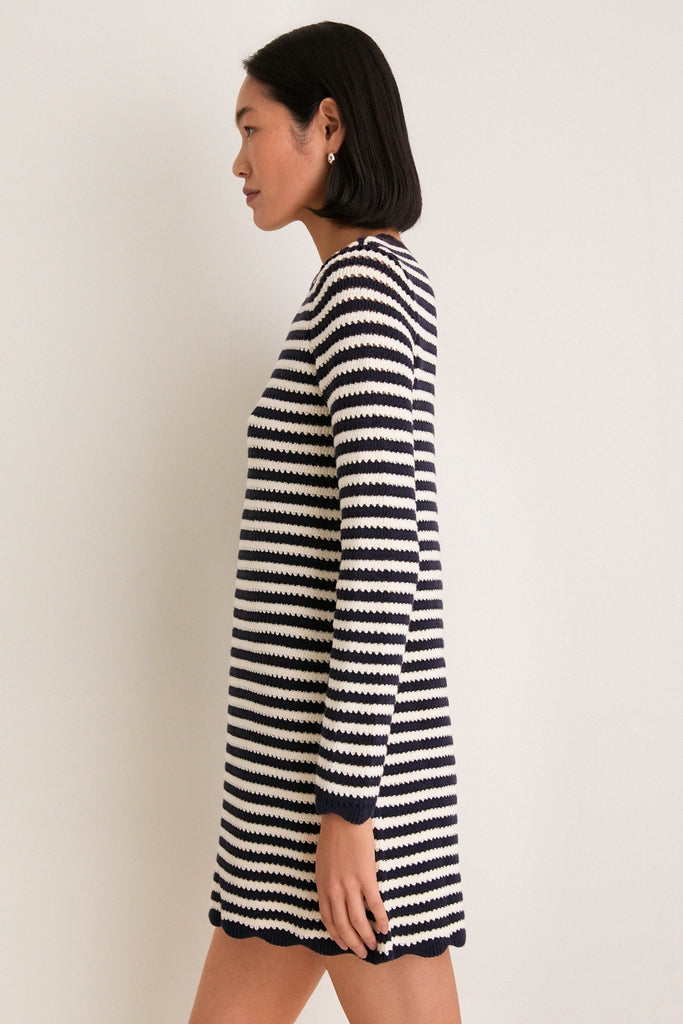 Black Stripe Knit Faro Mini Dress