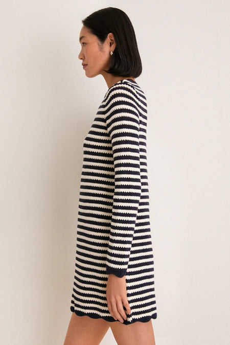 Black Stripe Knit Faro Mini Dress