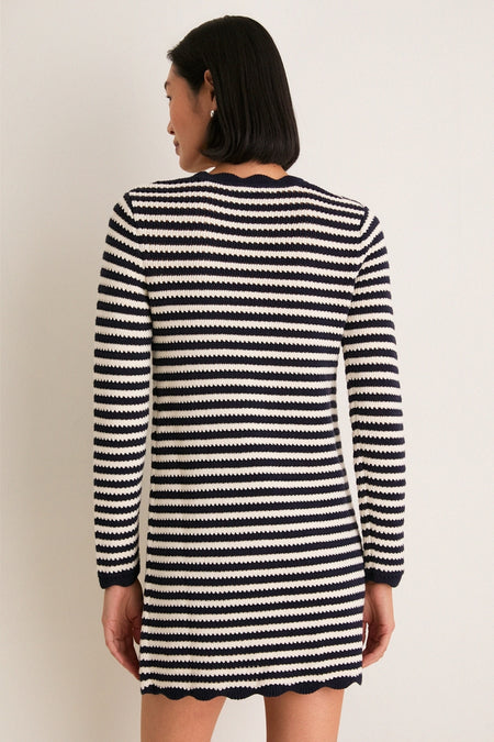 Black Stripe Knit Faro Mini Dress