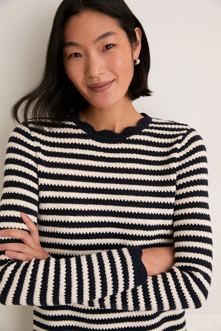 Black Stripe Knit Faro Mini Dress