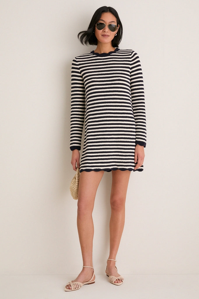 Black Stripe Knit Faro Mini Dress