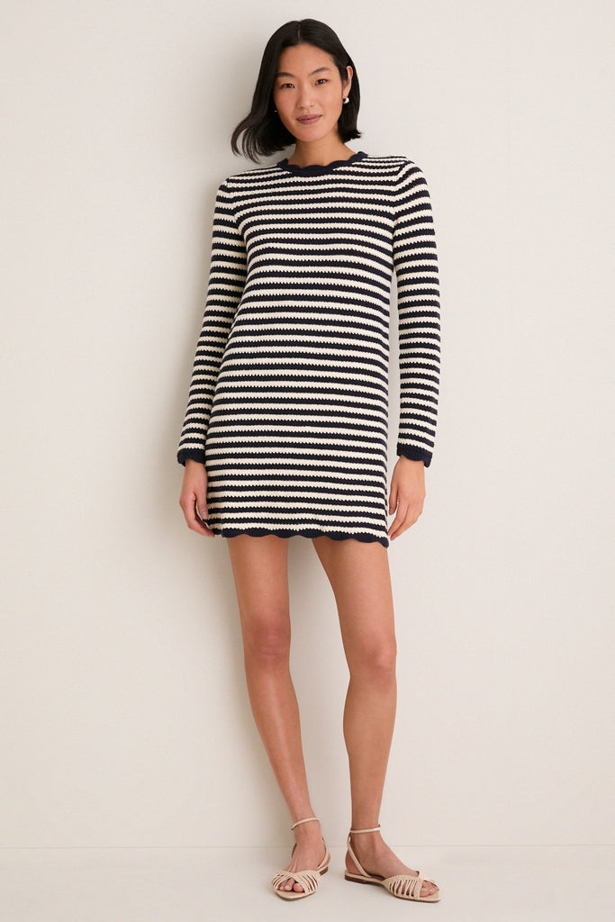 Black Stripe Knit Faro Mini Dress