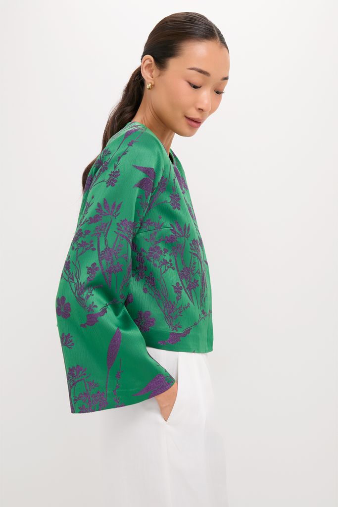Emerald Jacquard Justine Top