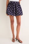 Navy & Ivory Polka Dot Zoe Bubble Mini Skirt